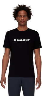 Mammut Wander-Tshirt Core Logo (aus recyceltem Polyester und organischer Baumwolle) schwarz Herren